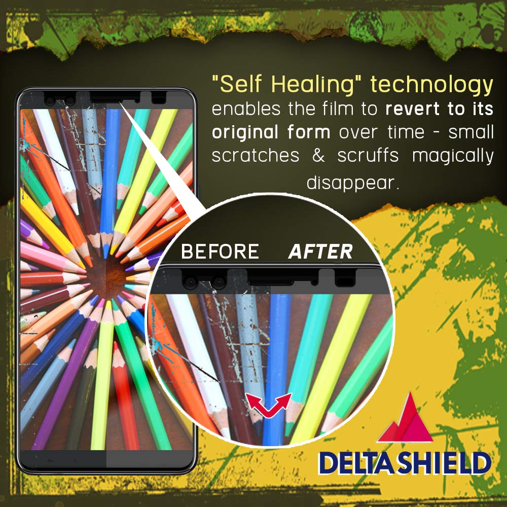 HTC U12 Plus Screen Protector [2-Pack], DeltaShield BodyArmor Full Coverage Screen Protector for HTC U12 Plus Military-Grade Clear HD Anti-Bubble Film