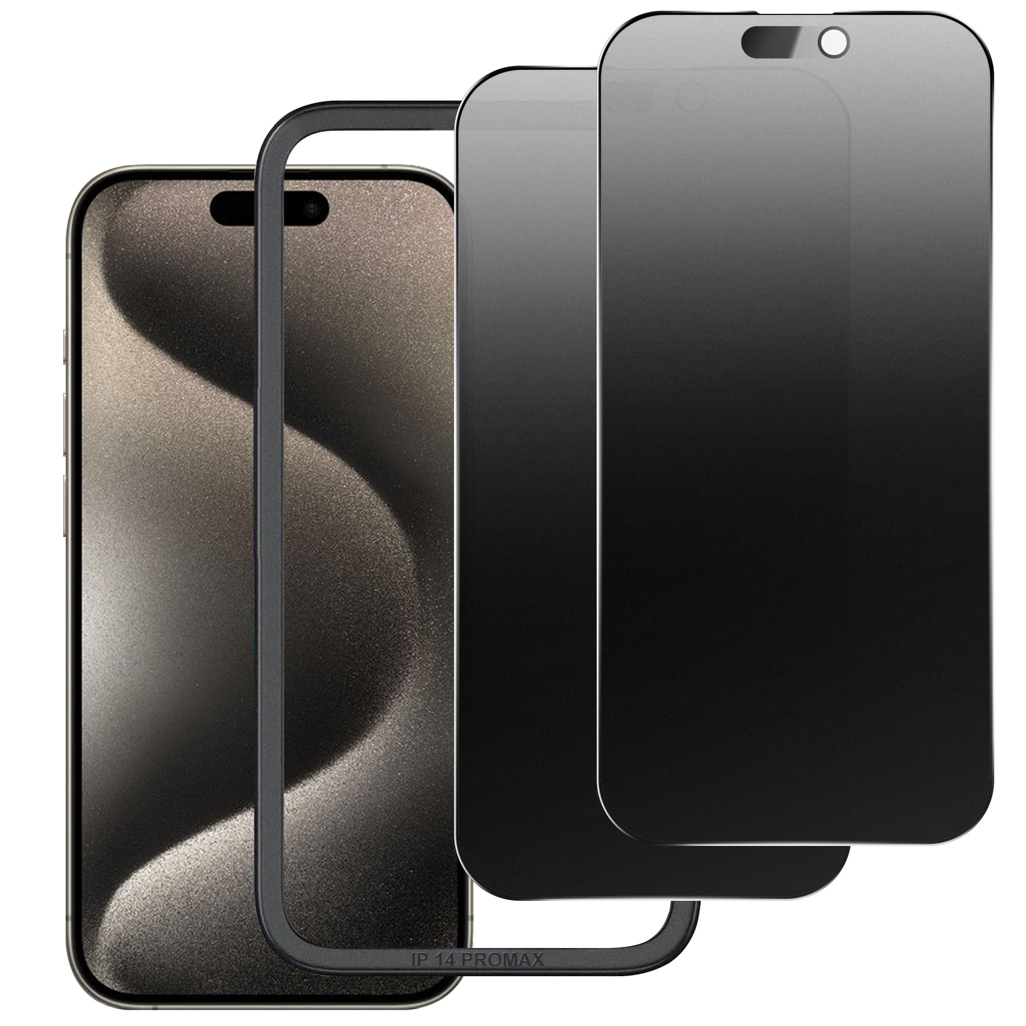 SHANG PIN JIA Matte Privacy Screen Protector for iPhone 15ProMax Screen Protector Anti-Glare, Anti-Spy Tempered Glass Film, Smooth and Responsive Touch Anti-Scratch Glass