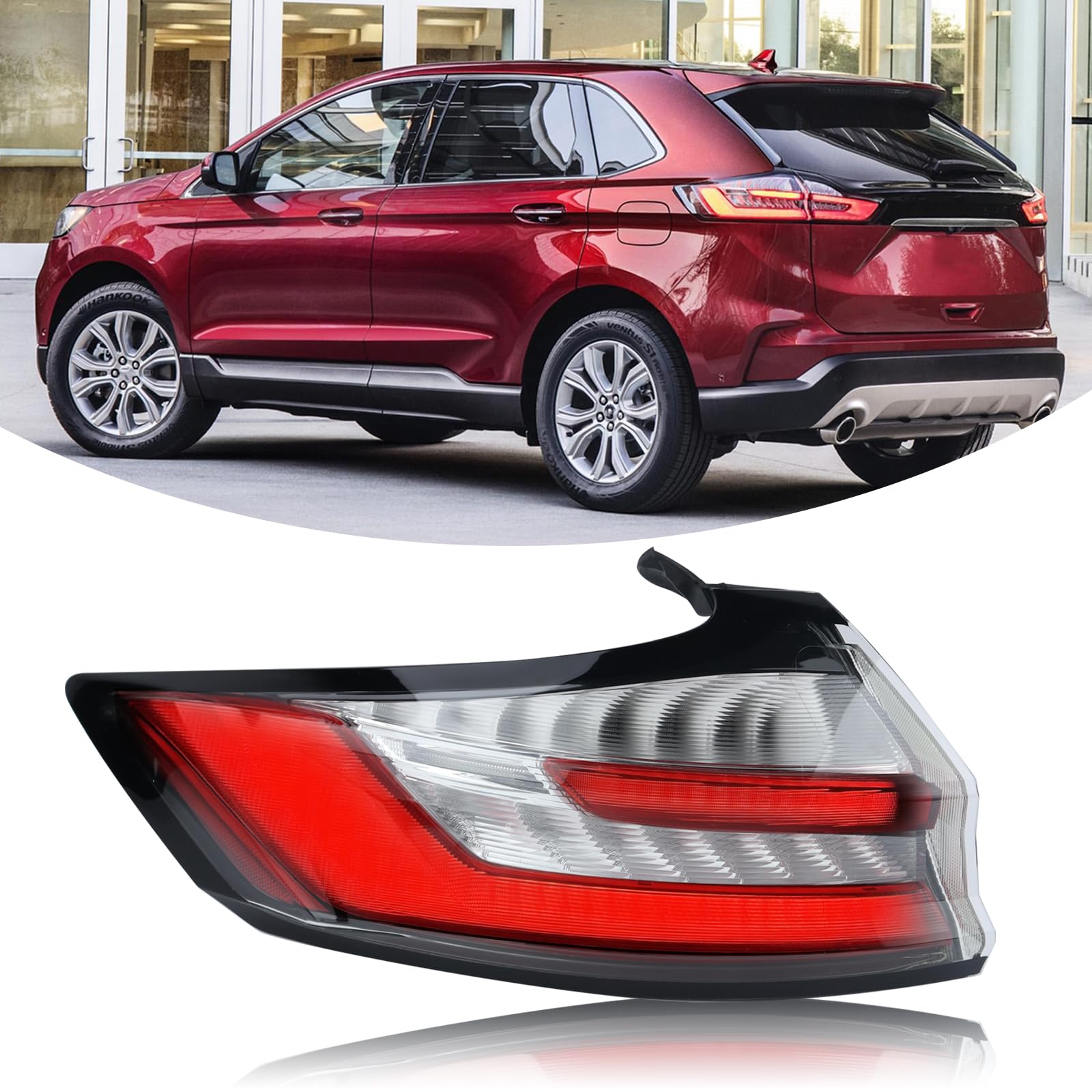 Photo 1 of YEQSHNG FULL LED WITH DRL Rear Tail Light Assembly Compatible with 2019-2023 Ford Edge Left Driver Side KT4Z13405C FO2804126