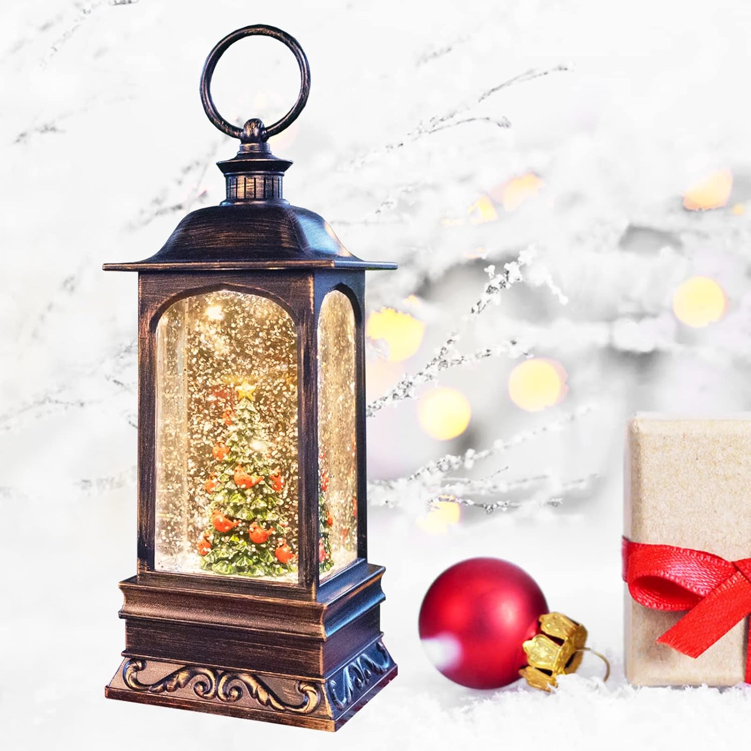 Snow Globes - Christmas Tree Snow Globe Lantern, Christmas Decoration for Home, Festival Ornament Gifts for Women