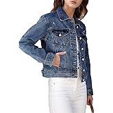 TodTan Jean Jacket Women Distressed Ripped - Casual Long Sleeve Fall Denim Jacket Coat