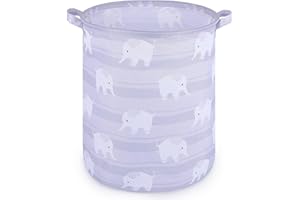 Beinou Kids Laundry Hamper 43.3L Waterproof Baby Laundry Basket Collapsible Canvas Toy Organizer Basket With Handles For Kids Bedroom Nursery Clothes…