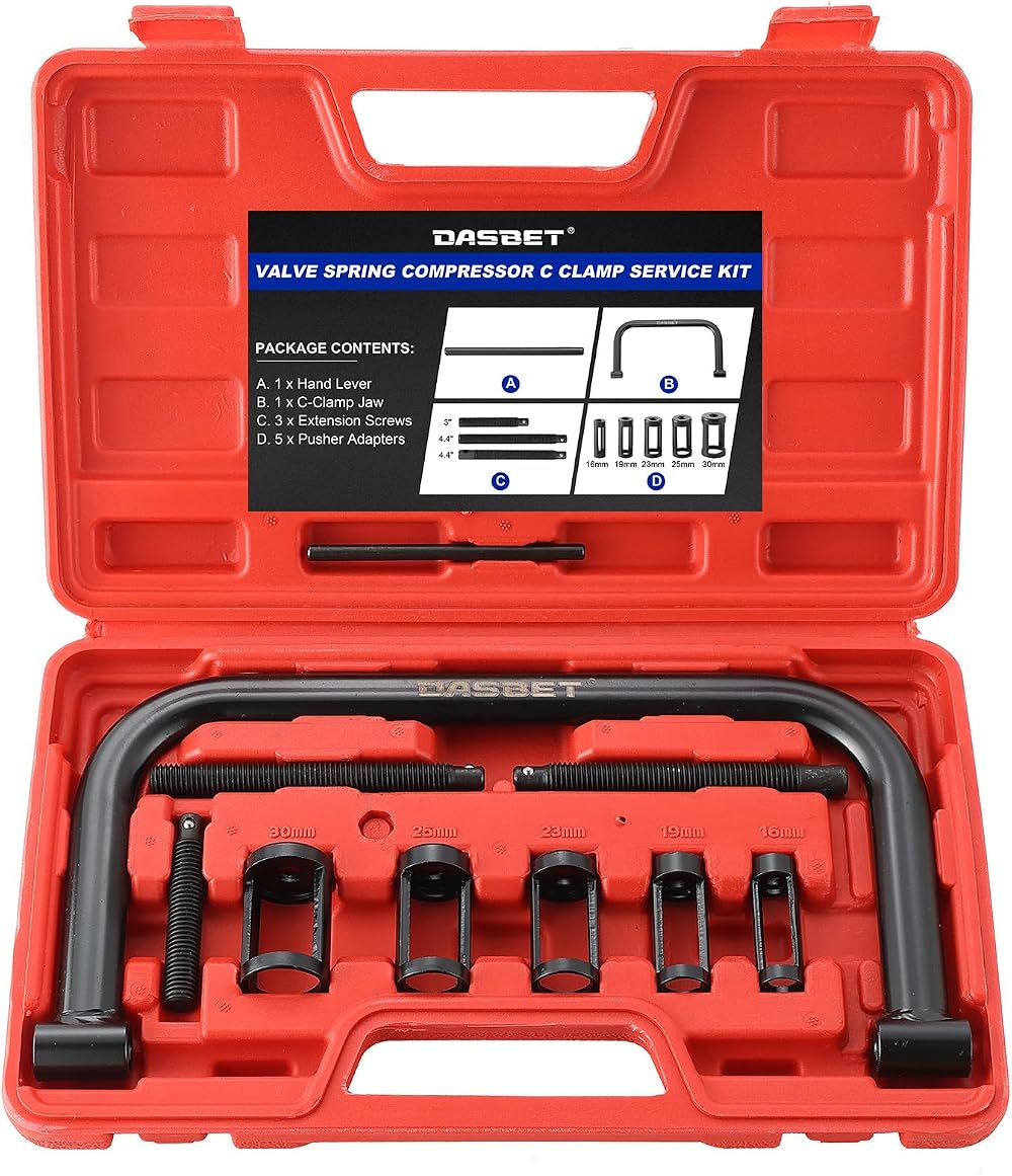 DASBET Valve Spring Compressor C Clamp Service Kit for Car ATV Motorcycle