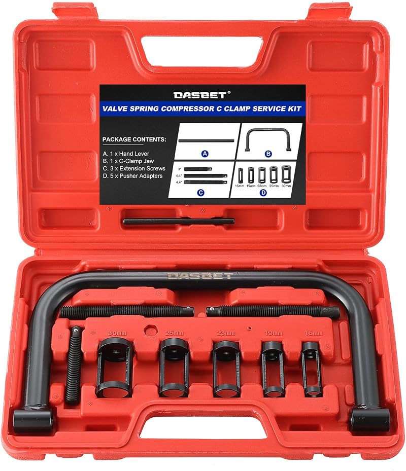 DASBET Valve Spring Compressor C Clamp Service Kit for Car ATV Motorcycle