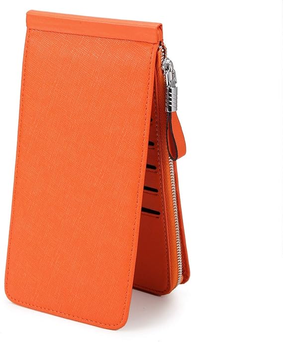 Amazon Co Jp Jeeburyee カードケース 長財布 薄型 メンズ レディース 財布 磁気防止 大容量 カード26枚 収納 小銭入れ 男女兼用 Rfid識別 オレンジ 服 ファッション小物