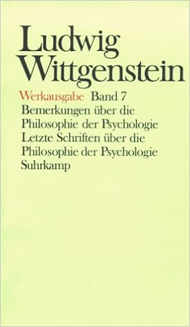 Werkausgabe 8 Bde Bd 7 Bemerkungen Uber Die Philosophie Der Psychologie Amazon De Wittgenstein Ludwig Bucher