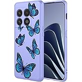 HTXWXJC Phone Case for OnePlus 10 Pro Case, NE2210 NE2211 Case Shockproof Flexible Bumper TPU Soft Case Butterfly Pattern Phone Cover for OnePlus 10 Pro Purple Butterfly
