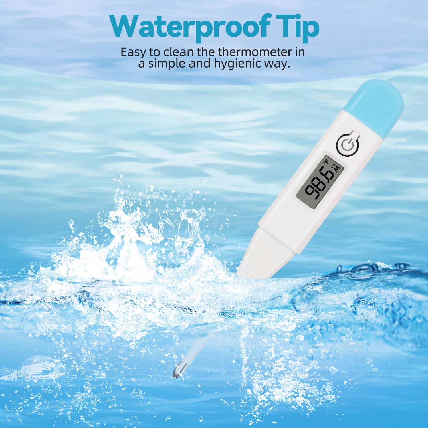 Thermometers for Adults Kids, Digital Fast Accurate Reading Oral Thermometer for Baby Temperature, Water-Resistant Easy-to-Use & Read, Probe Covers Included