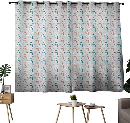 Amazon Com Nuomanan Curtains 63 Inch Length Pastel Fairytale