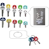 Label-Label Key Cap Covers Stretchy Fits Mosty Keys + Free Key Chain &amp; ID Tags &ndash; Rubbery Fit for Most Keys (8 Pack Multicolor) for Soft, Good Grip