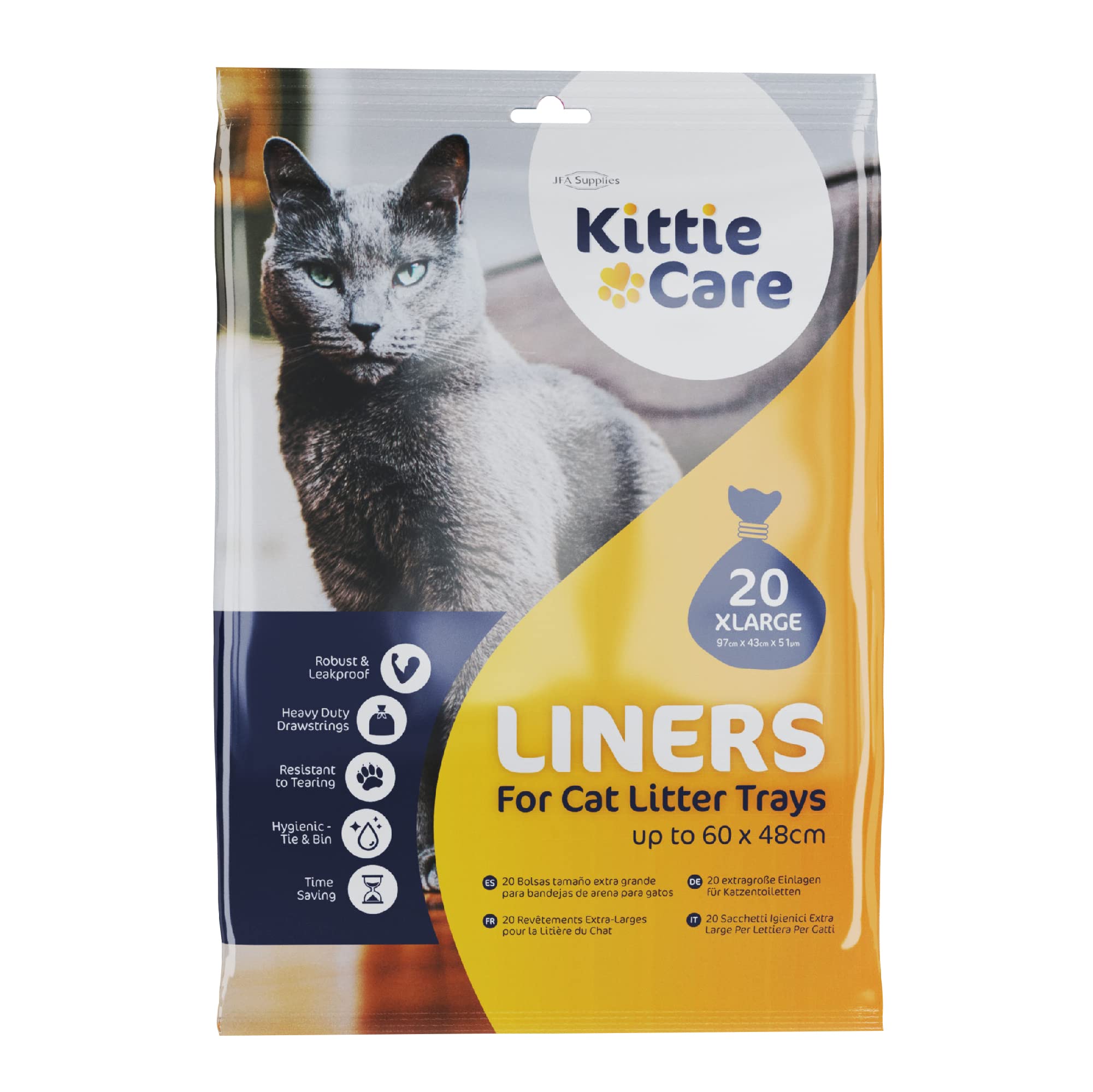 Kittie Care Pack of 20 XL Kittie Care Cat Litter Liners for Extra Large Box