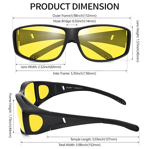 thumbnail interactive-video image 1 of Mua BLUE CUT Clip On Polarized Night Vision, Driving Sunglasses UV 400 Blocker To Wear Over 1 of 13
