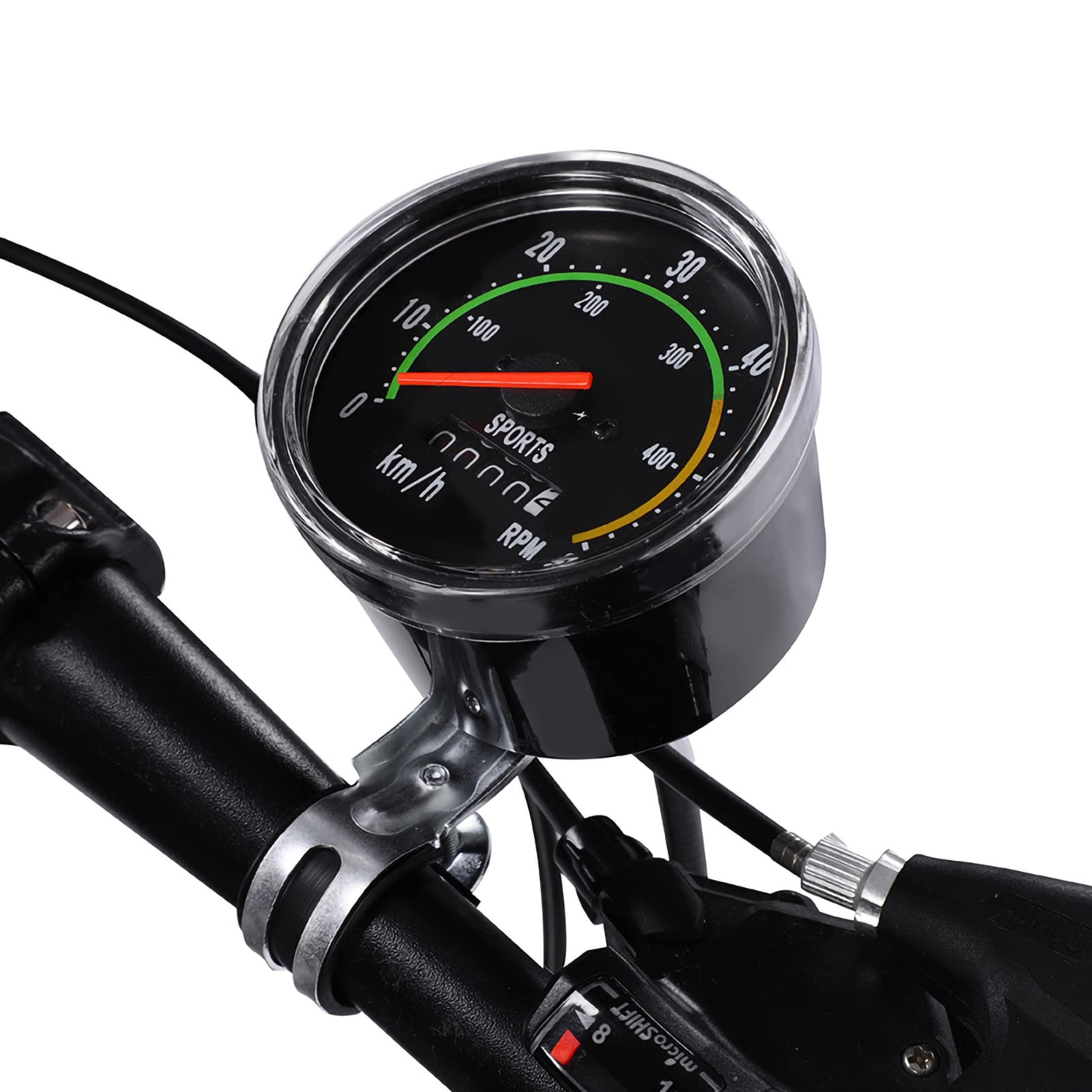Mechanical Speedometer Mountain Bike Durable Aluminum Alloy Bicycle Speedometer Odometer Cycling Stopwatch Cyclocomputer Suitable for 26/27.5/28/29inch Bikes