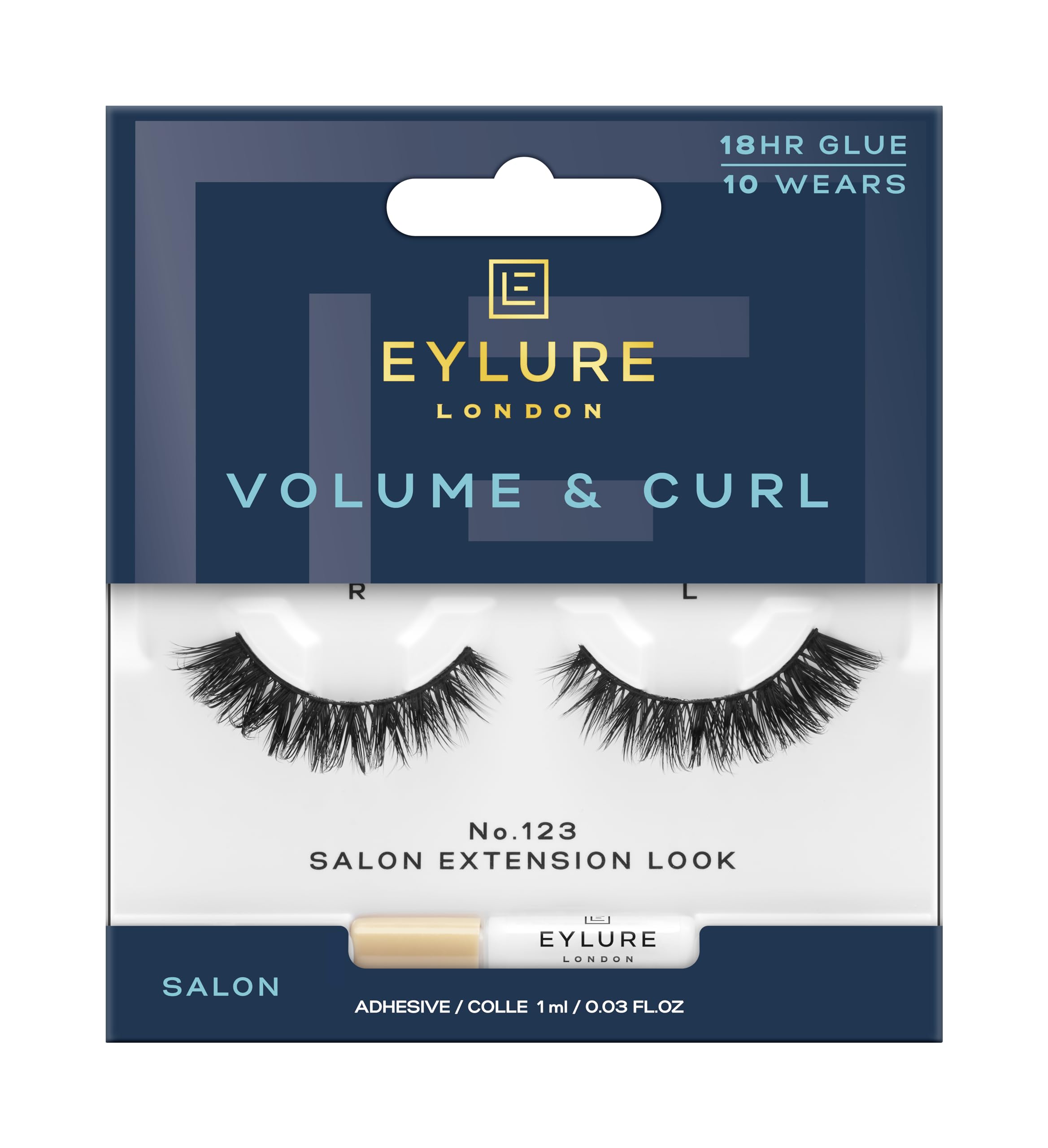 Eylure Volume & Curl No. 123 False Lashes (packaging may vary) — image 1