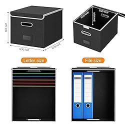Forlogic File Box Organizer with lid, Collapsible