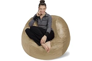 Sofa Sack - Plush, Ultra Soft Bean Bag Chair - Memory Foam Bean Bag Chair with Microsuede Cover - Stuffed Foam Filled Furniture and Accessories for Dorm Room - Camel 4'