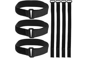 SHERCHPRY 10pcs Black Soccer Goal Net Bands 20x300mm Heavy Duty Hook and Loop Straps Reusable Fastening Ties