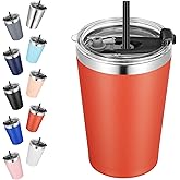 VEGOND 12oz Tumbler Stainless Steel Tumbler bulk Vacuum Insulated Double Wall Travel Tumbler with Lid and Straw Reusable Tumbler, Brick Red 1 Pack