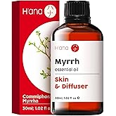 H'ana Myrrh Essential Oil - 100% Pure and Natural Myrrh Oil Essential Oils for Diffuser, Skin, Hair, Candle Making and Massag