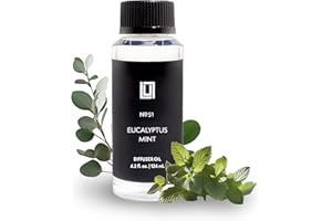 LULU CANDLES Aroma by Lulu - Eucalyptus Mint - Luxury Fragrance Oil for Waterless Cold Air Diffusers - Aromatherapy Fragrance Oil Blend for The Home or Office – Smells Clean & Vibrant - 120mL, 4.0 fl oz