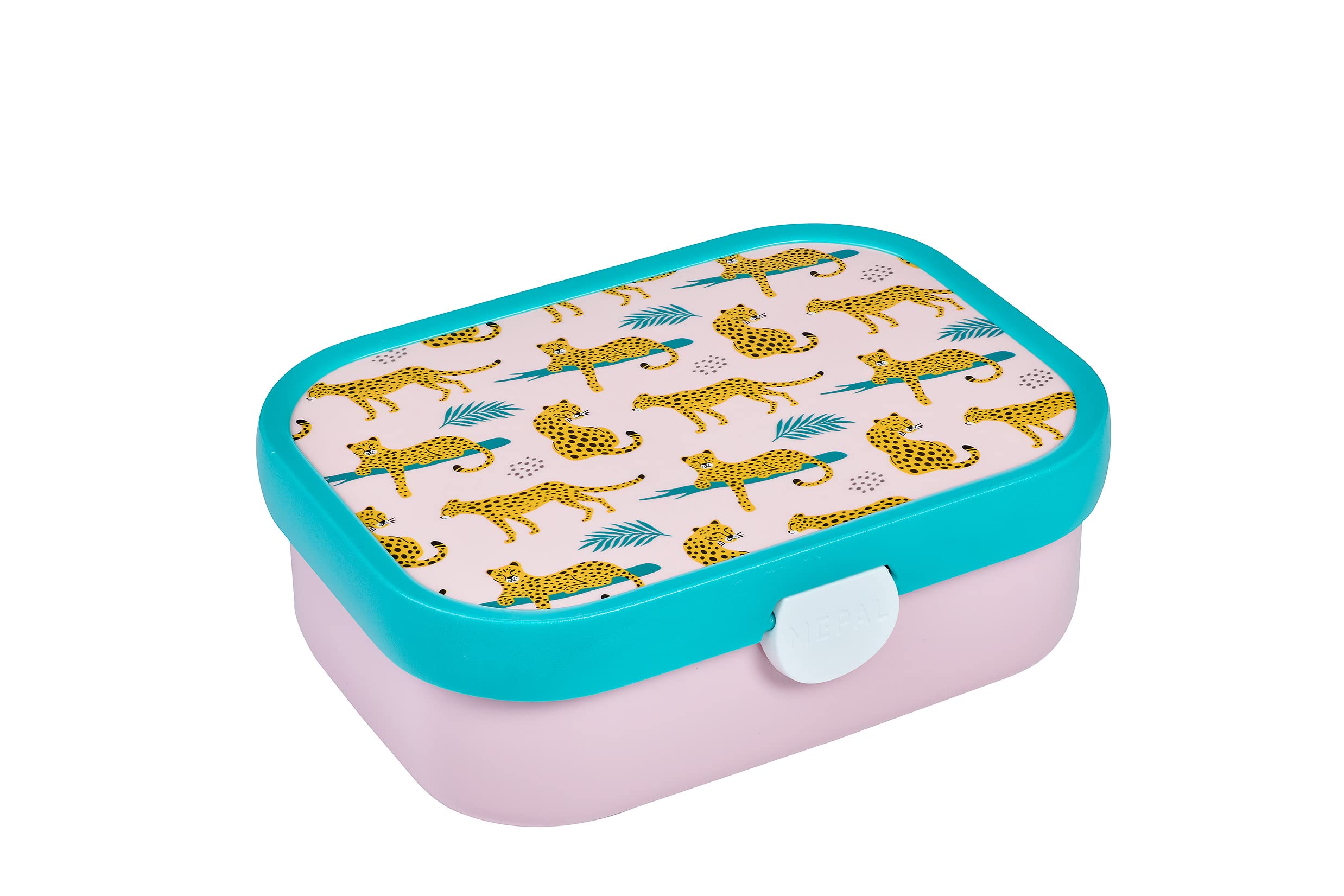 Mepal - Lunch Box Campus - Bento Box For Children - Lunch Box With Bento Compartment & Fork - With Clip Closure - Dishwasher Safe & BPA-free - 750 ml - Leopard