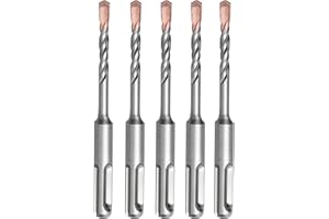 5 Pack 3/16" x 4.3" SDS Plus Rotary Hammer Drill Bit, 5mm x 110mm Carbide Tip Masonry Drill Bit for Concrete, Brick, Cement,S