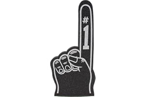 FUNSTITUTION Giant Foam Finger 18 Inch- Number 1 Universal Foam Hand for All Occasions - Cheerleading for Sports - Exciting Vibrant Colors use as Celebration Pom Poms- Great for Sports Events Games School Business