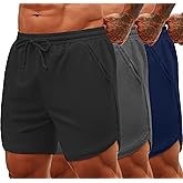 COOFANDY Mens 2 Pack Gym Workout Shorts Muscle Fit Lightweight Training Pants Bodybuilding Sports Jogger with Pockets