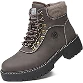 ANJOUFEMME Work Winter Hiking Boots For Women - Womens Snow Outdoor Casual Lace up Ankle Boots Waterproof Lightweight Warm Backpacking Walking Hiking Shoes