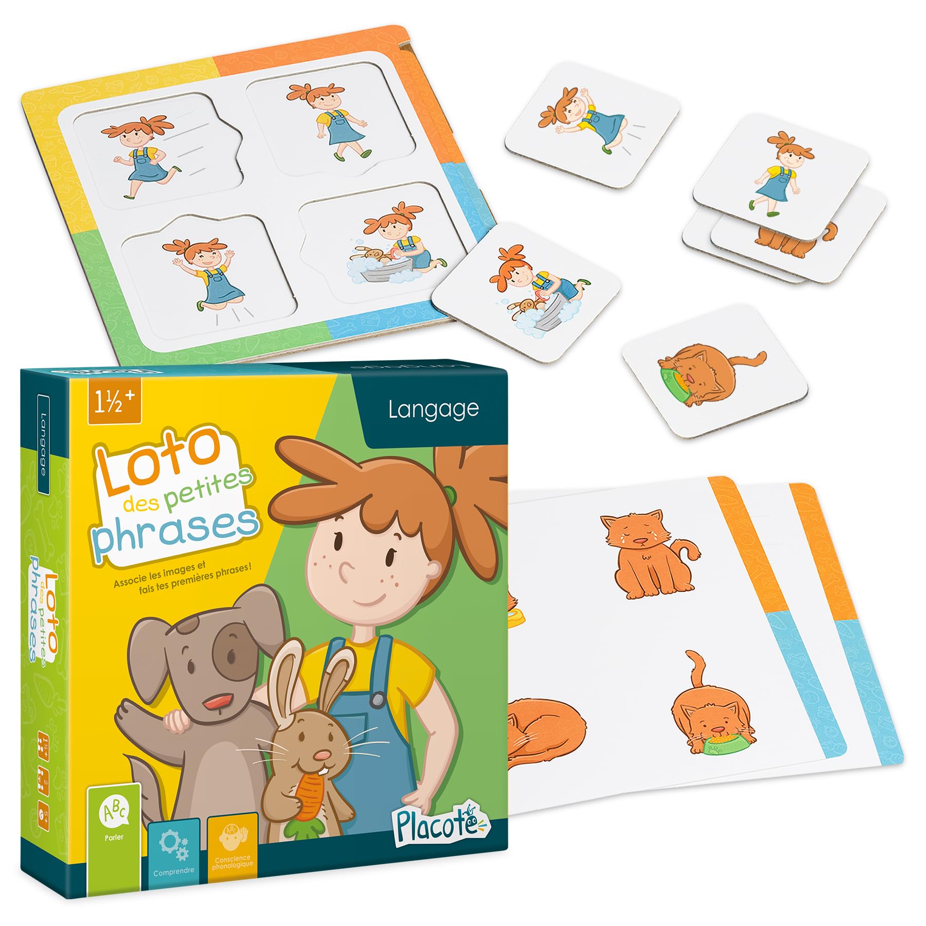 Placote PLA3 Game Cupboard - Educational Game - 18+ - Toddler, Little Kid - 2 Players - 5 Min - Classic - Unisex - Card Game - Animals - Portable