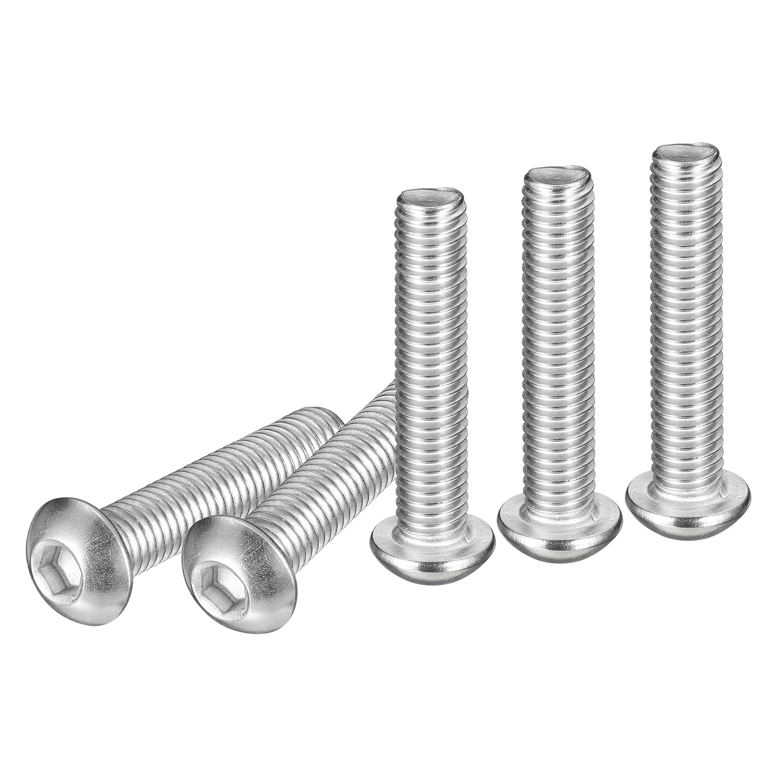 DTGN M8-1.25x40mm Button Head Socket Cap Screws - 15Pack - Good for Machine - 304 Stainless Steel 18/8 - Hex Drive Full Thread Fasteners — image 1