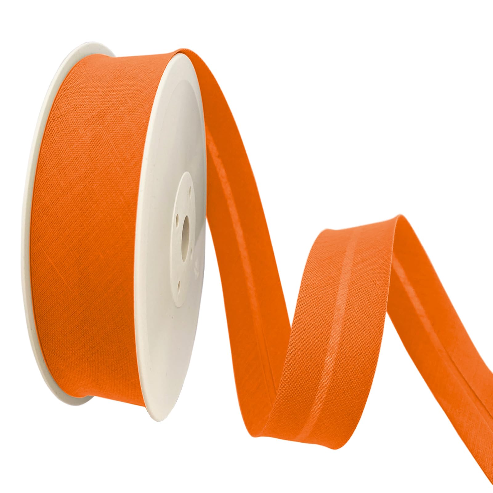 TEXTEX = 30mm Wide Bias Binding Tape. 50% Cotton and 50% Polyester. 10m Piece - (Orange)