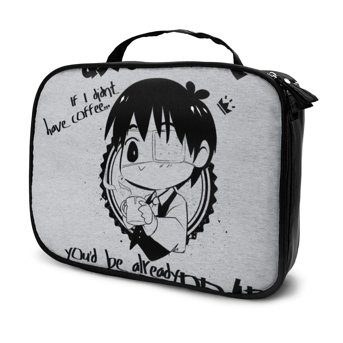 Multi-Functional Bag With Compartments Tokyo Ghoul Kaneki Coffee Professional Cosmetic Pouch Travel Kit Makeup Boxes Makeup Bag