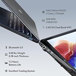LETSUNG 14" Itel Laptop Computer with Intel Celeron