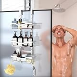 UUlioyer Hanging Shower Caddy Over Door 3 Layer White No Drilling view 7