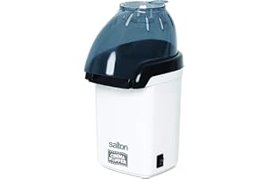 Salton Cinema Hot Air Popper Popcorn Maker | Built-in Butter Well for Melting & Measuring | Airflow Design Faster Popping | 2