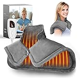 Curety Heating Pad for Neck and Shoulders, 2lb Weighted Electric Neck Heating Pad for Back Pain Relief 10 Heat Settings 3 Timers Auto Off Birthday Christmas Gifts for Women Mom Men Dad