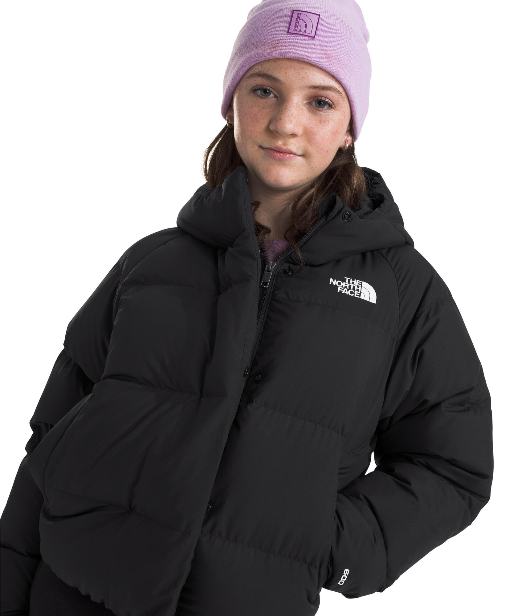 The North Face Girls' North Down Hooded Jacket | Water Repellent, 600 Fill Recycled Waterfowl Down, & Insulated Hood