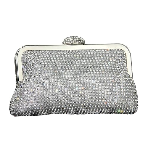Sparkly Evening Bag, Womens Rhinestone Glitter Clutch Bag Gold Silver