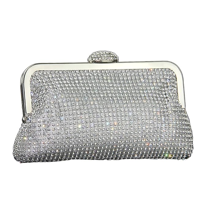 Sparkly Evening Bag, Womens Rhinestone Glitter Clutch Bag Gold Silver Black Diamante Encrusted