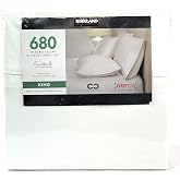 Kirkland Signature King Bright White 680 Thread Count Sheet Set 6 Piece Deep Pockets