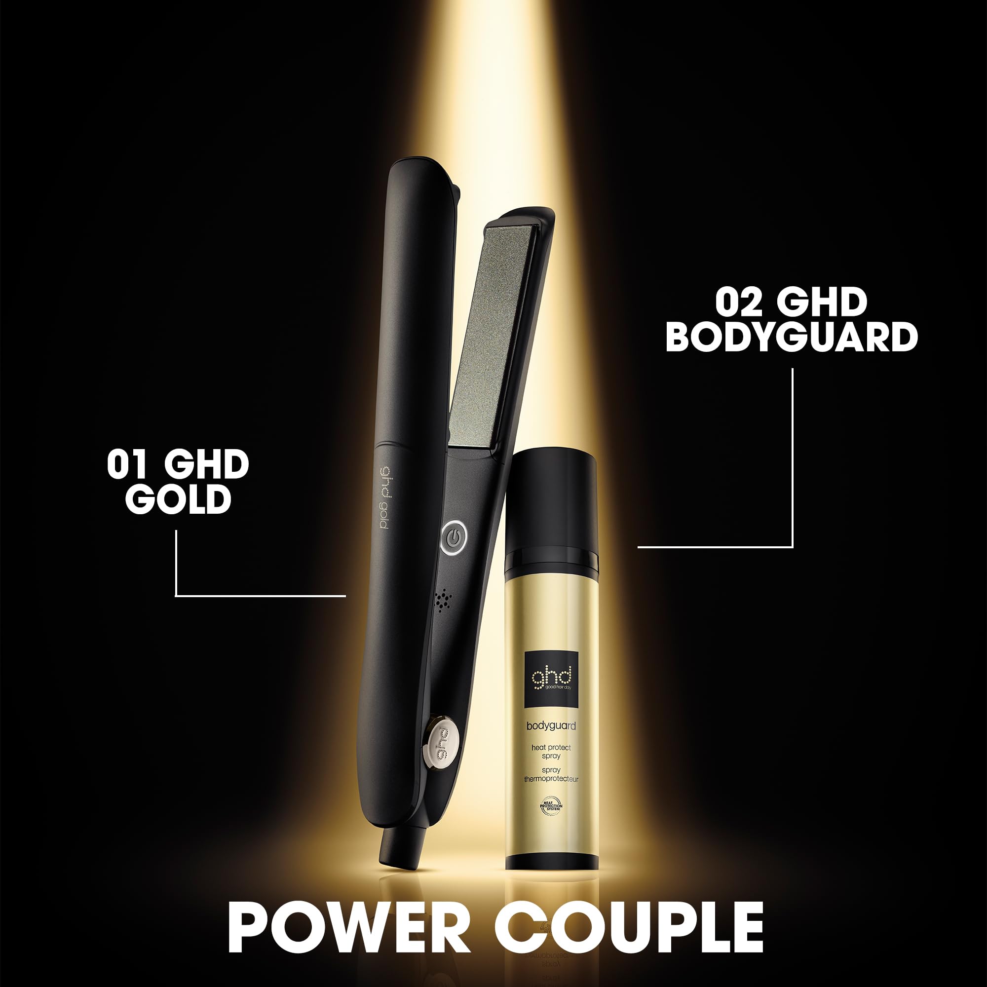 ghd Gold Hair Straightener & Styler - Professional Styling, for Sleek, Smooth Styles with More Shine - for All Hair Types (UK Plug)