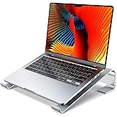 MOKURU Laptop Stand for Desk, Aluminum Laptop Riser, Ergonomic Computer Stand Compatible with for MacBook Pro/Air, Dell, HP, Lenovo, 10-17.3'' (Silver)