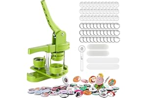 Aiment 44mm Button Maker Kit – 1.73 Inch Button Maker Pin Badge Press Machine with 100PCS Parts & Circle Cutter & Cutting Mat, Perfect for DIY Crafts & Personalized Gifts