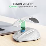 TECKNET 2.4G Wireless Mouse 4800 DPI 6 Levels USB Nano Receiver White view 6