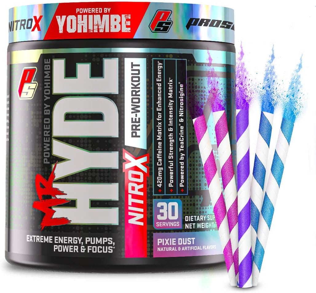 ProSupps® Mr. Hyde® NitroX Pre-Workout Powder Energy Drink - Intense Sustained Energy, Pumps & Focus with Beta Alanine, Creatine & Nitrosigine, (30 Servings, Pixie Dust): Health & Personal Care