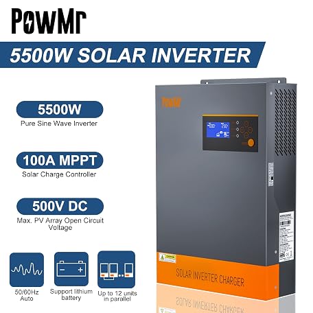 Mua PowMr 5500W Solar Inverter 48V DC to 220V-230V AC, 5.5KW Pure Sine ...