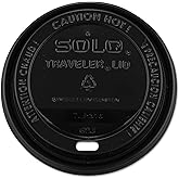Solo TLB316-0004 Black Traveler Plastic Lid - For Solo Paper Hot Cups (Case of 1000)