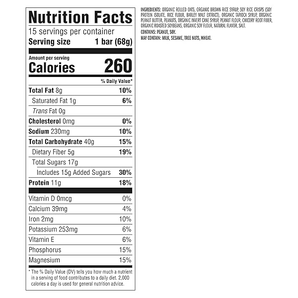 CLIF BAR – PROTEIN BARS – CRUNCHY PEANUT BUTTER – MADE WITH ORGANIC OATS – ENERGY BARS – NON-GMO (15 PACK)