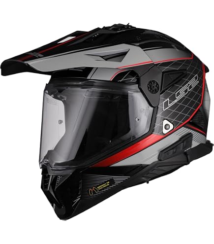 ls2 blaze elevation helmet Helmets II Adventure Motorcycle W/SunShield (Matte Crazy Dark Gray/Red Helmet Showdown: Arai XD-4 Reel Model:SALTISTMQ10000H Tosca It tests as well